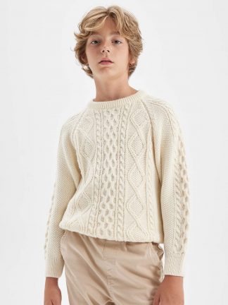 پلیور پسرانه بژ دفکتو