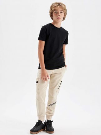 شلوار راحتی پسرانه بژ دفکتو