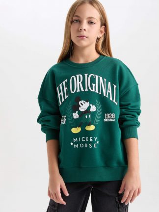 سویشرت دخترانه سبز تیره دفکتو