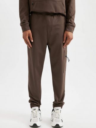 شلوار راحتی مردانه قهوه ای روشن دفکتو