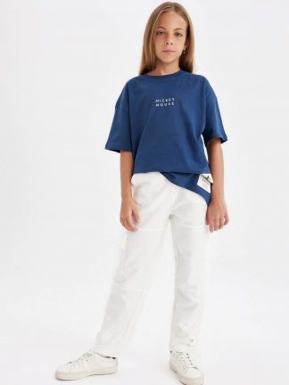 شلوار راحتی دخترانه بژ دفکتو