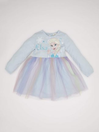 پیراهن نوزاد دختر آبی روشن دفکتو