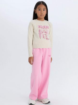 شلوار راحتی دخترانه صورتی دفکتو