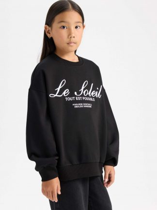 سویشرت دخترانه مشکی دفکتو