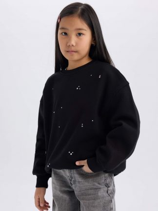 سویشرت دخترانه مشکی دفکتو