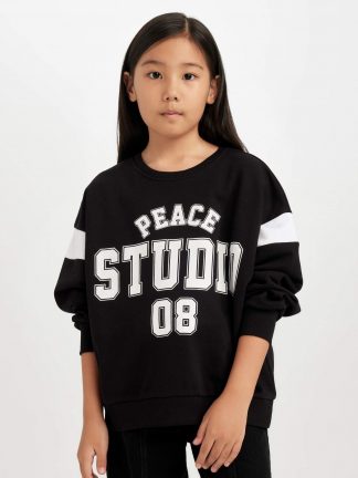 سویشرت دخترانه مشکی دفکتو