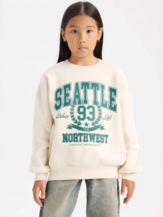 سویشرت دخترانه بژ دفکتو