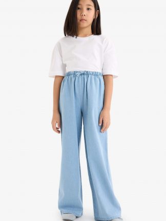 شلوار جین دخترانه آبی روشن دفکتو