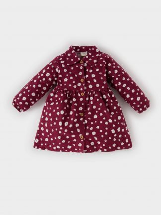 پیراهن نوزاد دختر زرشکی دفکتو