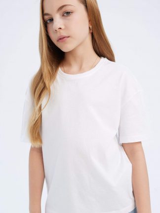 تی شرت دخترانه سفید دفکتو