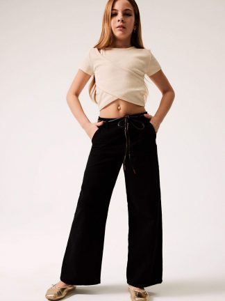 شلوار جین دخترانه مشکی دفکتو