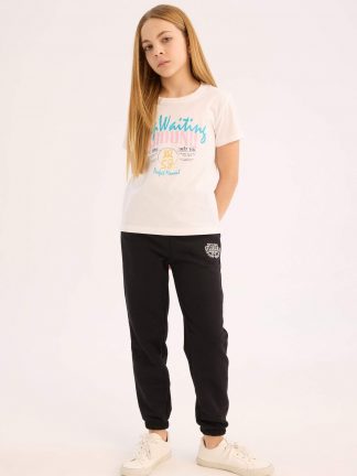 شلوار راحتی دخترانه مشکی دفکتو