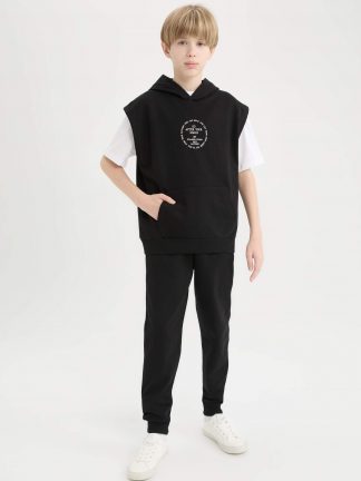 ست لباس راحتی پسرانه مشکی دفکتو