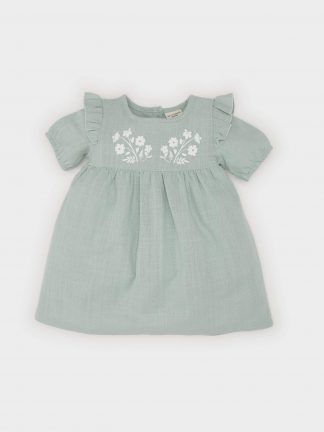 پیراهن نوزاد دختر نعنایی دفکتو