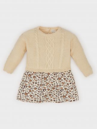 پیراهن نوزاد دختر بژ دفکتو