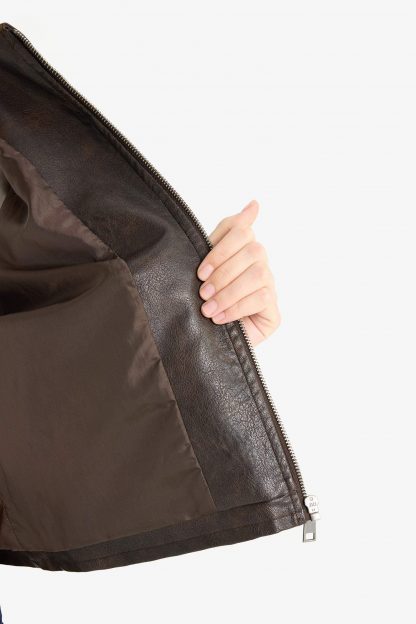 کاپشن زنانه قهوه ای دفکتو