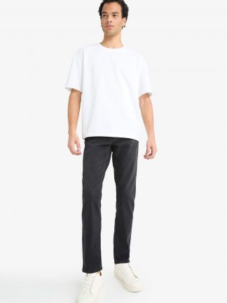 شلوار جین اسلیم فیت مردانه خاکستری تیره دفکتو