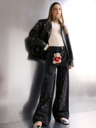 شلوار جین دخترانه خاکستری تیره دفکتو