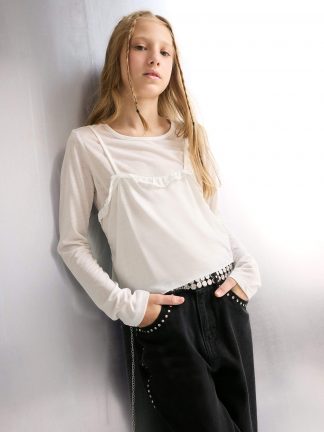 تی شرت دخترانه بژ دفکتو