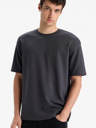 تی شرت مردانه خاکستری تیره دفکتو