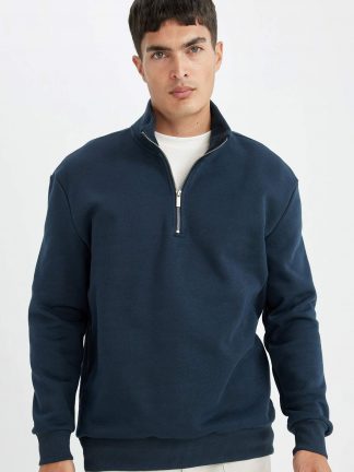 سویشرت مردانه سرمه ای دفکتو