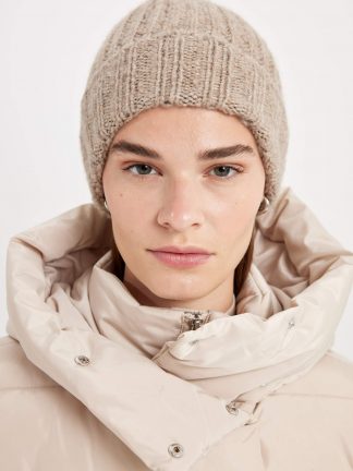 کلاه بافت زنانه بژ دفکتو