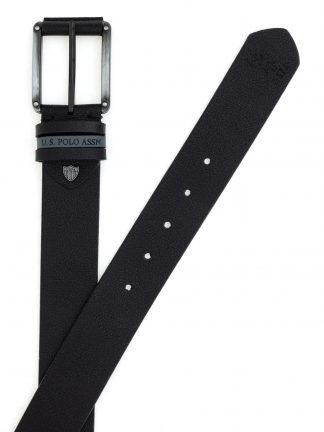 کمربند مردانه مشکی یو اس پولو