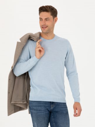 پلیور مردانه آبی روشن پیرکاردین