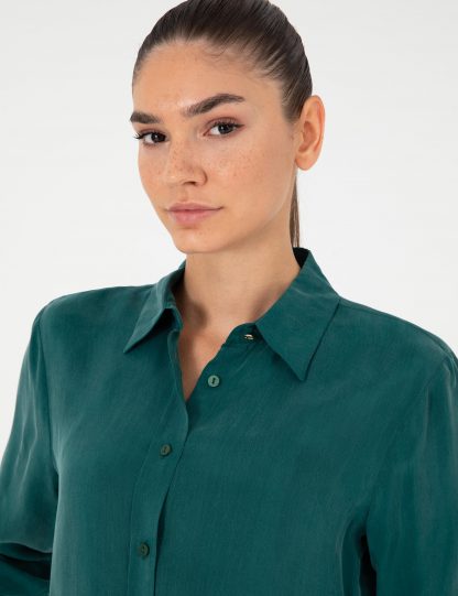 شومیز زنانه سبز تیره پیرکاردین