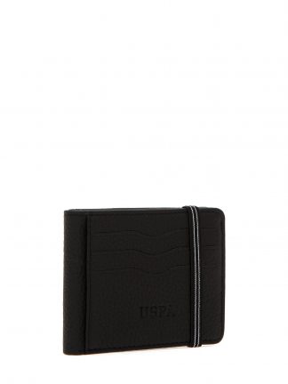 کیف پول و کارت مردانه مشکی یو اس پولو