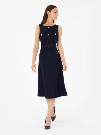 پیراهن زنانه سرمه ای پیرکاردین