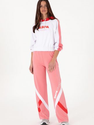 شلوار راحتی زنانه صورتی یو اس پولو