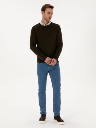 پلیور مردانه خاکی روشن کاشارل