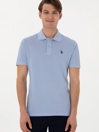 پولوشرت مردانه آبی روشن یو اس پولو