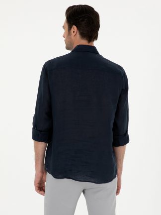 پیراهن مردانه سرمه ای کاشارل