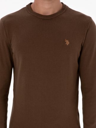 پلیور مردانه قهوه ای یو اس پولو