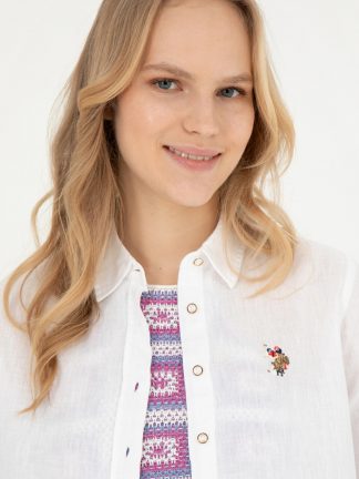 شومیز زنانه سفید یو اس پولو