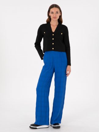 شلوار کتان زنانه ساکس پیرکاردین