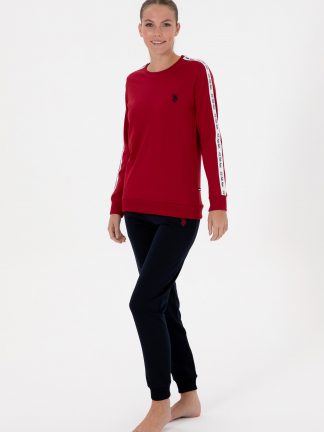 ست لباس راحتی زنانه زرشکی یو اس پولو