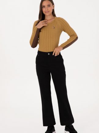 شلوار کتان زنانه مشکی یو اس پولو