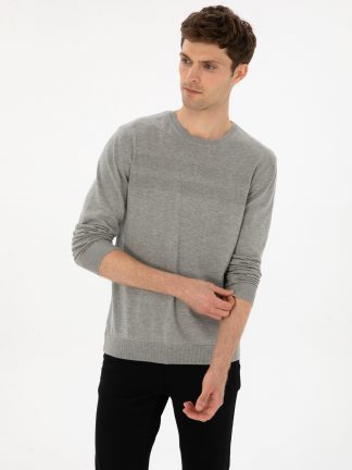 پلیور مردانه خاکی ملانژ کاشارل