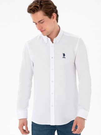 پیراهن مردانه سفید یو اس پولو