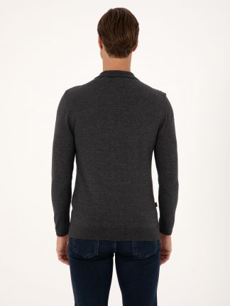 پلیور مردانه خاکستری تیره پیرکاردین