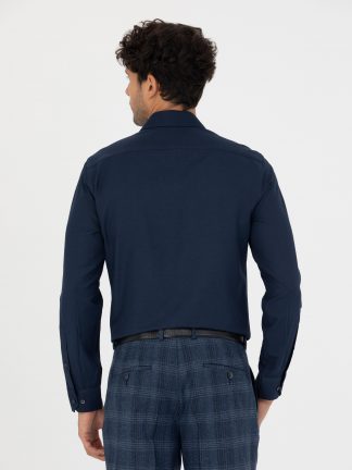 پیراهن رسمی مردانه سرمه ای پیرکاردین