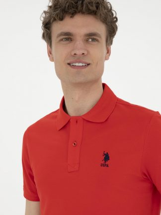 پولوشرت مردانه قرمز یو اس پولو