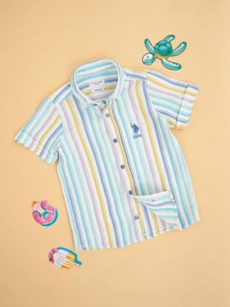 پیراهن پسرانه آبی تیره یو اس پولو