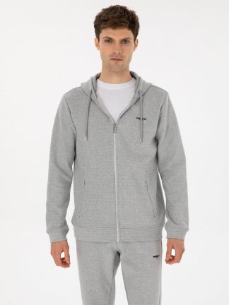 هودی مردانه خاکی ملانژ کاشارل