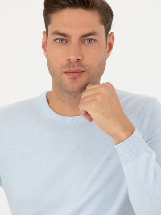 پلیور مردانه آبی روشن پیرکاردین