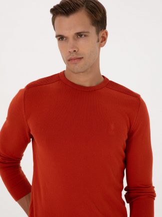 پلیور مردانه آجری یو اس پولو