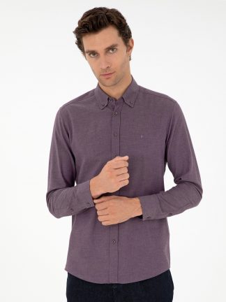 پیراهن مردانه زرشکی کاشارل